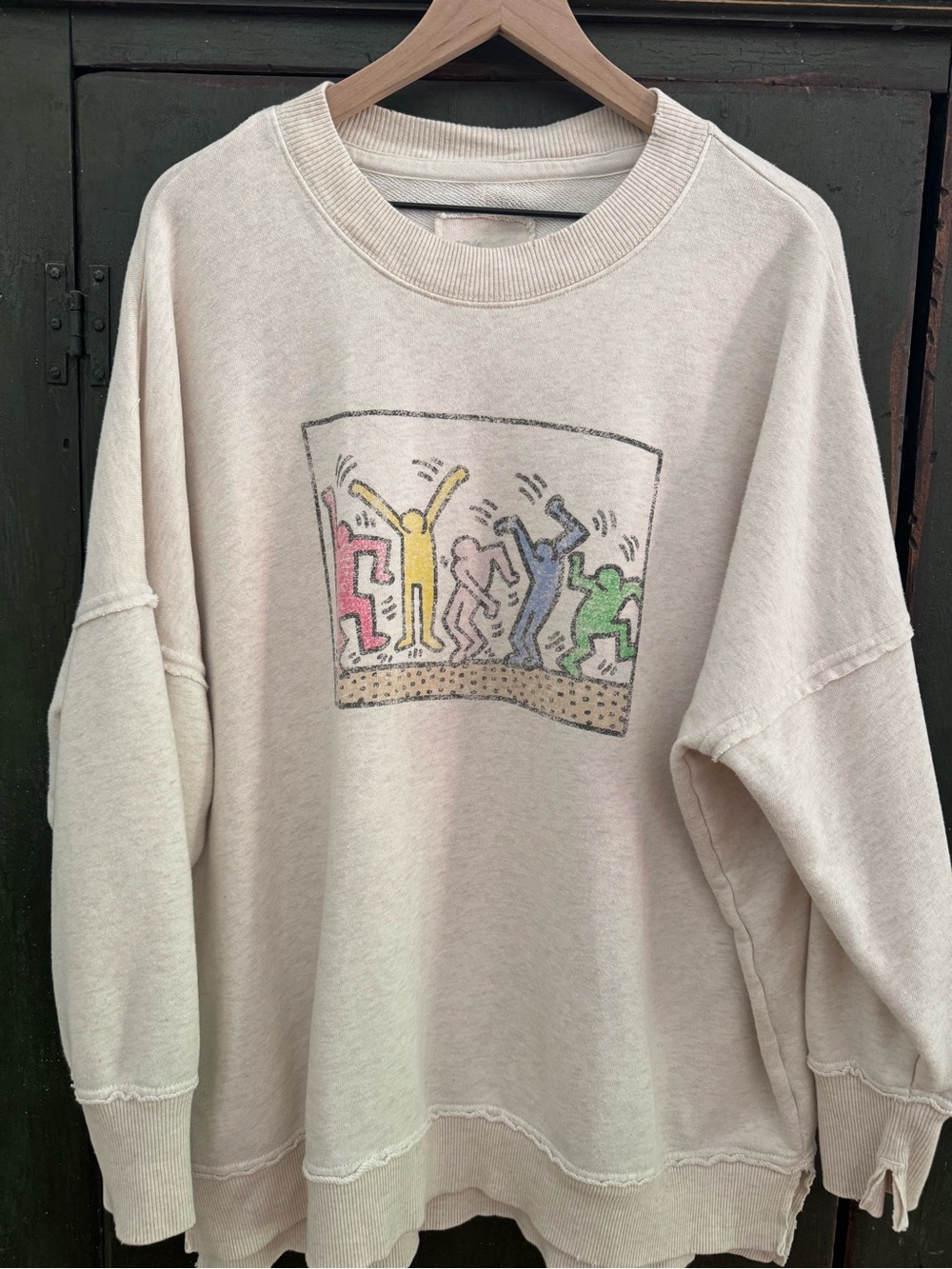 Women’s Aerie Keith Haring “The Chill Crew" Oversized Crewneck Sweatshirt, Small